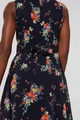ESPRIT ChiffonKleid mit Punkte/BlumenPrint in unserem Online Shop