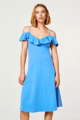 Esprit Offtheshoulder jersey dress, 100 cotton at our Online Shop