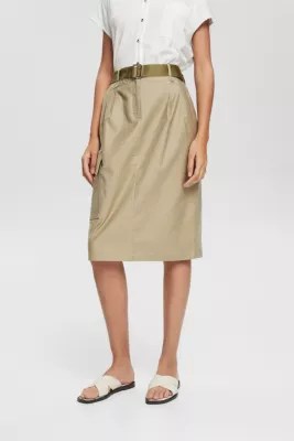 Shop the Latest in Women's Fashion Cargostyle midi skirt ESPRIT