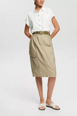 Shop the Latest in Women's Fashion Cargostyle midi skirt ESPRIT