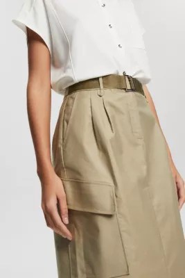 Shop the Latest in Women's Fashion Cargostyle midi skirt ESPRIT