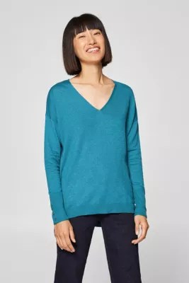 edc Loosefitting Vneck jumper containing organic cotton at our