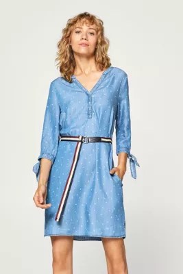 Esprit Lyocell dress with a print and trend details at our Online Shop