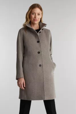 Esprit WollMix Mantel mit Stehkragen im Online Shop kaufen