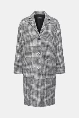 Shop the Latest in Women's Fashion Dogtooth check coat ESPRIT