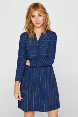 edc An everyday dress in a striped denim effect at our Online Shop