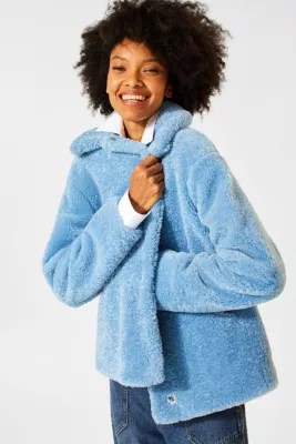Esprit Faux fur jacket in a teddy look at our Online Shop