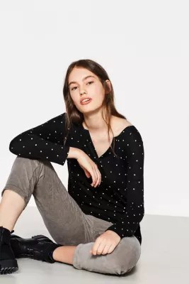 edc Flowing printed long sleeve top at our Online Shop