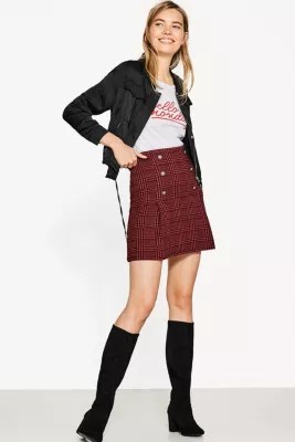 Esprit Jersey/stretchnederdel m. tern og læg i Esprits