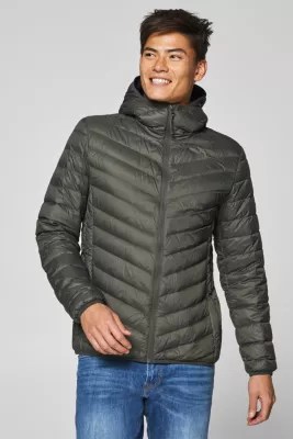Esprit Quilted jacket with a hood and down/feather filling at our