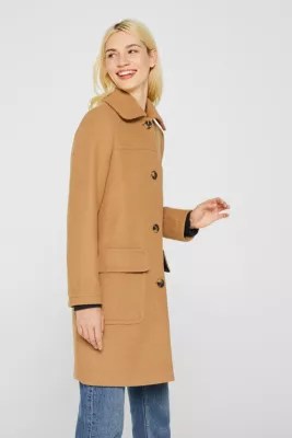 Esprit Mit Wolle Mantel mit Spatenkragen im Online Shop kaufen