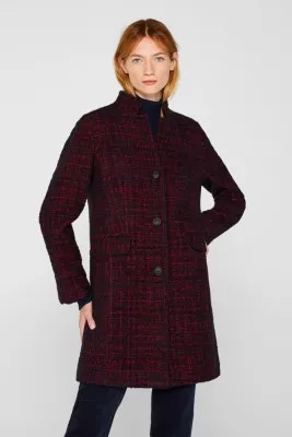 Esprit With wool twotone tweed coat at our Online Shop