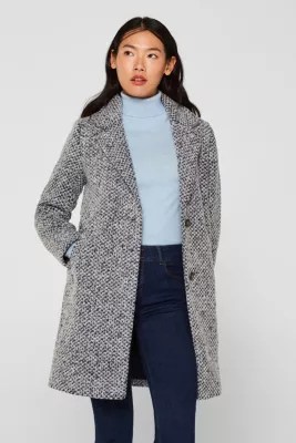 Esprit In blended wool textured blazer coat at our Online Shop