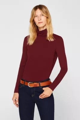 Esprit long sleeve polo neck top at our Online Shop