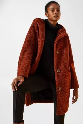 Esprit Faux fur coat with a hood at our Online Shop