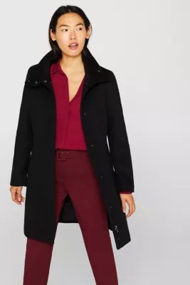 Esprit With wool coat with a wide collar at our Online Shop