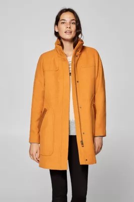 Esprit Mit Wolle Mantel mit Stehkragen im Online Shop kaufen