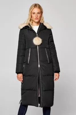 Esprit Long down coat with fake fur details at our Online Shop