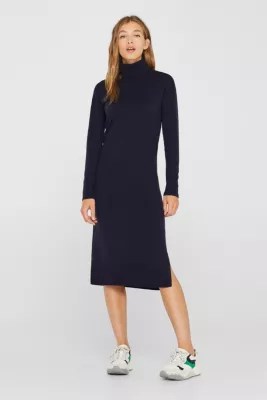 edc Wool blend midi dress with a polo neck at our Online Shop