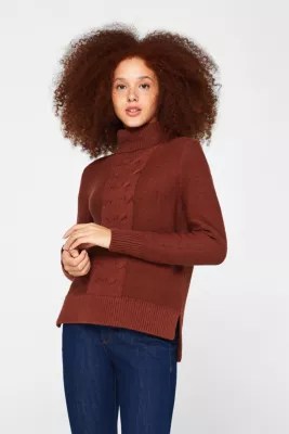 edc RollkragenPullover mit Zopfmuster im Online Shop kaufen