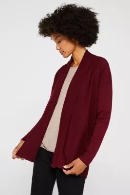 Esprit Open vest met sjaalkraag, gerecycled kopen in de online shop