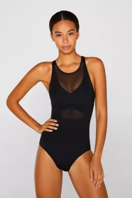Esprit Padded swimsuit with mesh inserts at our Online Shop