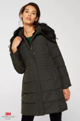 Esprit Quilted coat with 3M™ Thinsulate™ padding at our Online Shop