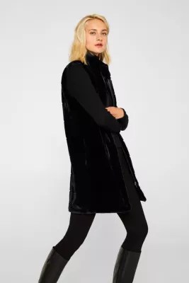 Esprit Fitted faux fur waistcoat at our Online Shop