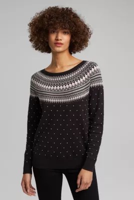 Esprit Fair Isle jumper made of 100 organic cotton at our Online Shop