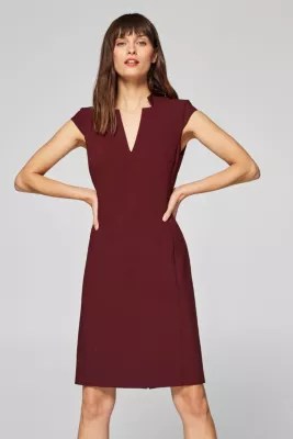 Esprit Sheath dress with a standup collar and stretch at our Online Shop