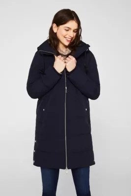 Esprit Quilted coat with hood at our Online Shop