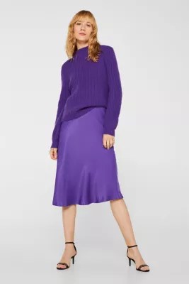 Esprit Ausgestellter MidiRock aus Satin im Online Shop kaufen