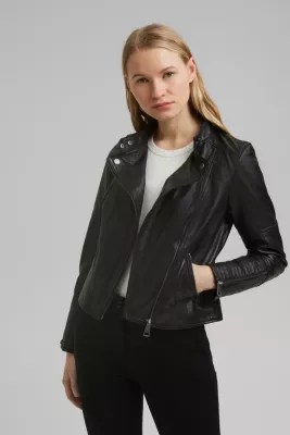 Esprit 100 leather biker jacket at our Online Shop