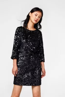 Esprit Etuikleid aus Samt mit PaillettenBesatz im Online Shop kaufen