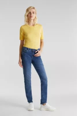 Esprit REPREVE stretchjeans med genanvendt polyester i Esprits Online