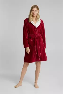 ESPRIT VeloursBademantel, 100 Baumwolle in unserem Online Shop
