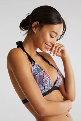 Esprit Printed, padded halterneck bikini top at our Online Shop