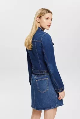 ESPRIT Denim jacket in a vintage look, in organic cotton at our