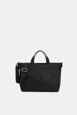 Esprit City bag with logo, in textured nylon at our Online Shop