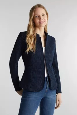Esprit Stretch jersey blazer with polka dots at our Online Shop