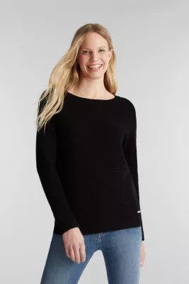Esprit Basic jumper with a ribbed texture at our Online Shop