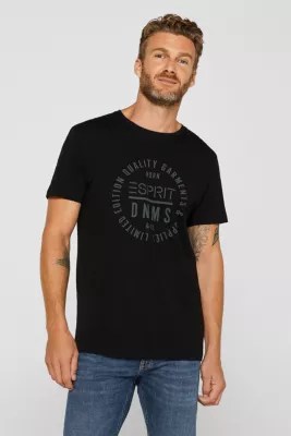 Esprit Jersey Tshirt with logo print, 100 cotton at our Online Shop
