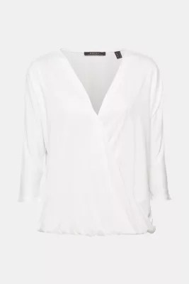 Esprit Shirt met wikkeleffect en elastische zoom kopen in de online shop