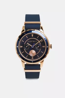 Esprit Stainlesssteel watch with a leather strap at our Online Shop