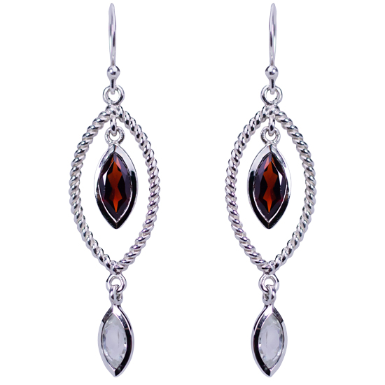 Ice Crystal Earrings Wholesale Fine Sterling Silver Jewelry