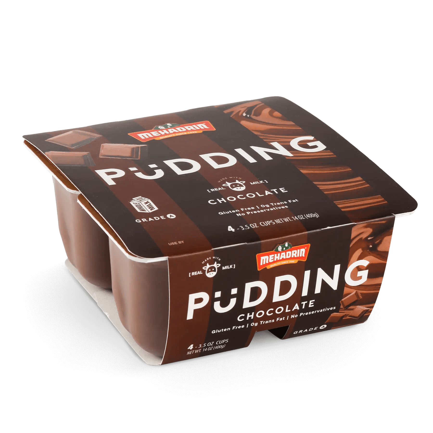 Chocolate Pudding, 4 Pack / 3.5 Oz Mehadrin Dairy