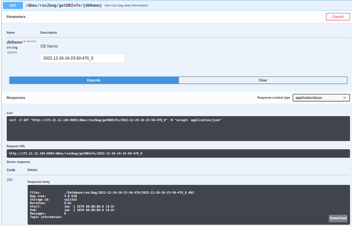 ROS2 Suite/ROS2 DBMS ESSWIKI