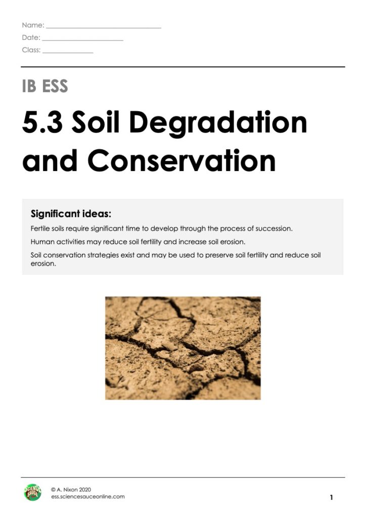 5.3 Soil Degradation and Conservation IB ESS by Science Sauce