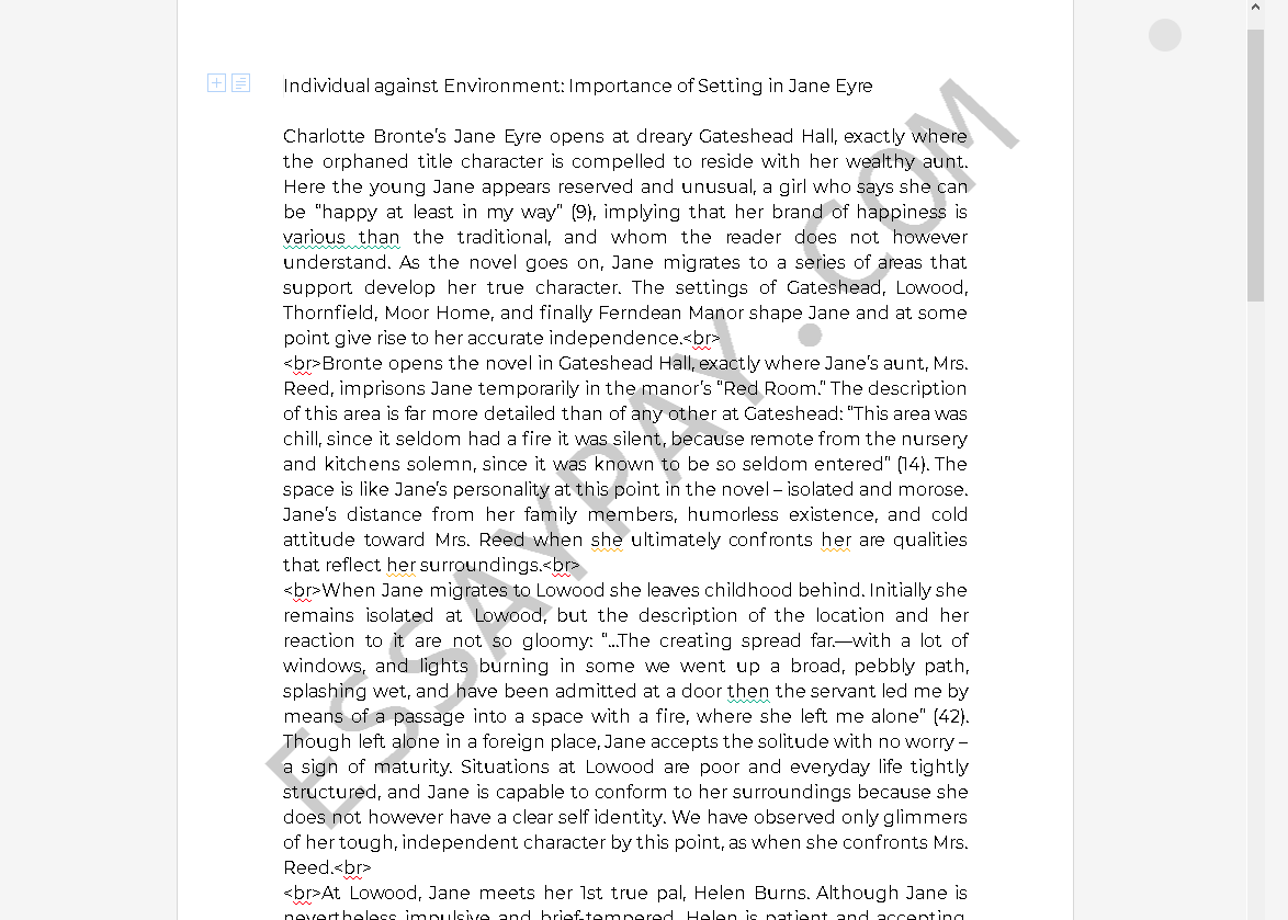 Descriptive essay Jane eyre essays