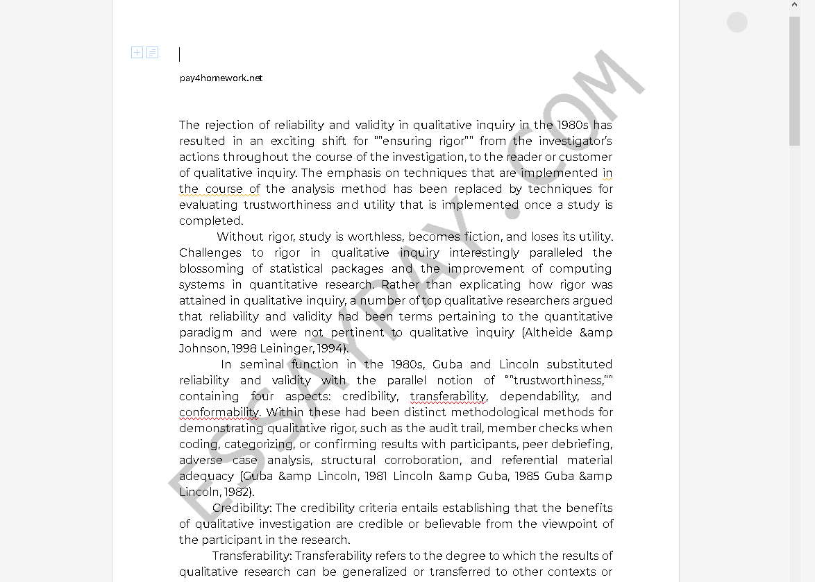 Qualitative Rigor in Research [Essay Example], 1277 words EssayPay